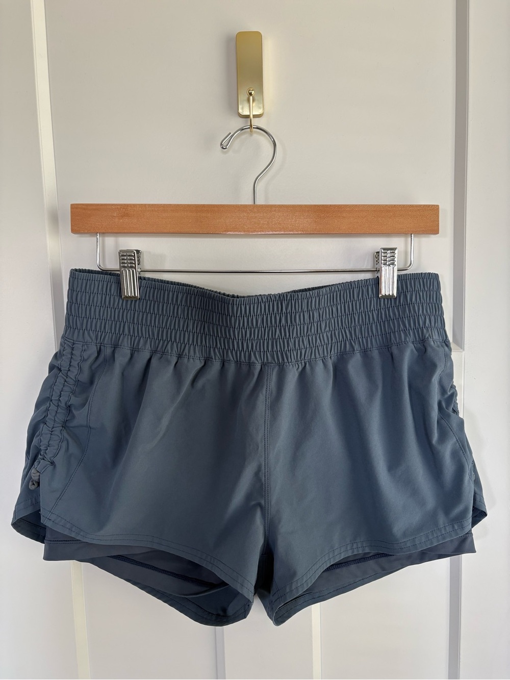 Women’s Athletic Shorts - Slate Blue - Size Medium